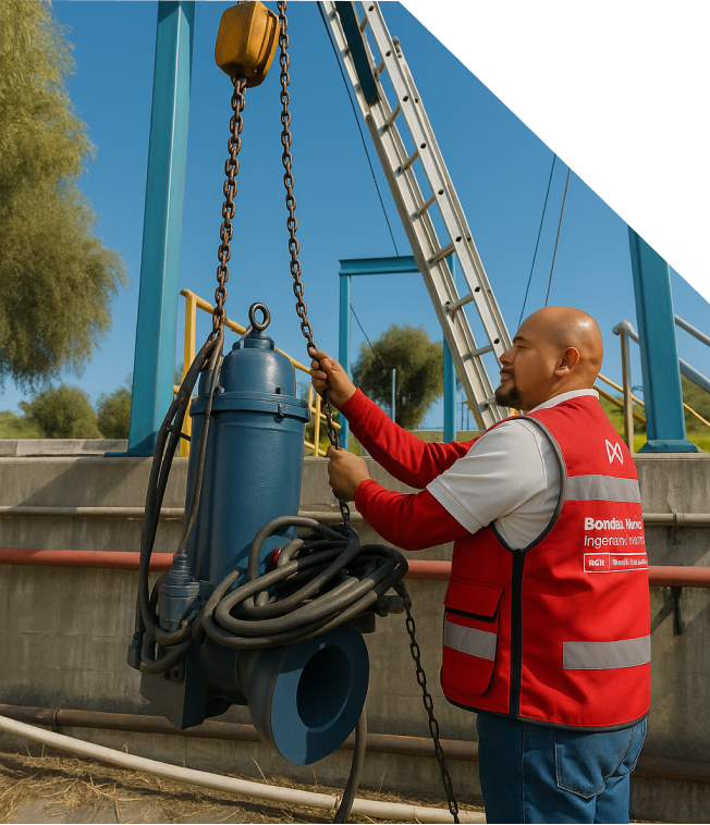 Rebombeo de agua limpia y aguas residuales